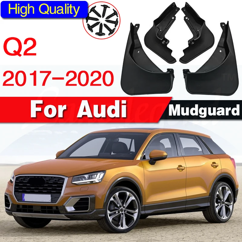 4 PCS Front Rear Car Mudflaps for Audi Q2 2017 2018 2019 2020 Fender Mud Flap Guard Splash Flaps Mudguards Accessories