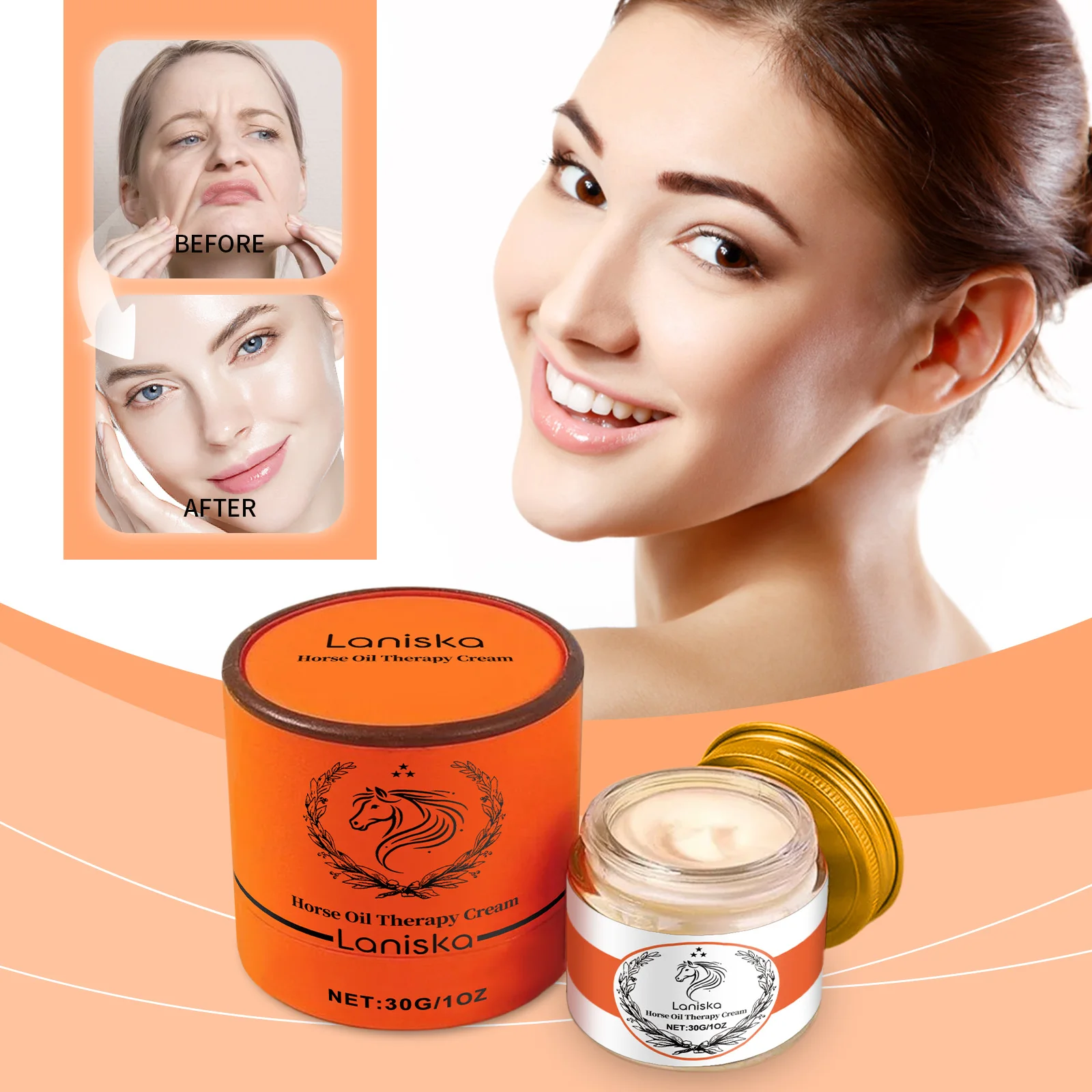 Crema terapeutica all'olio di cavallo – Crema viso idratante e riparatrice profonda per pelli secche, sensibili – Antietà, nutriente