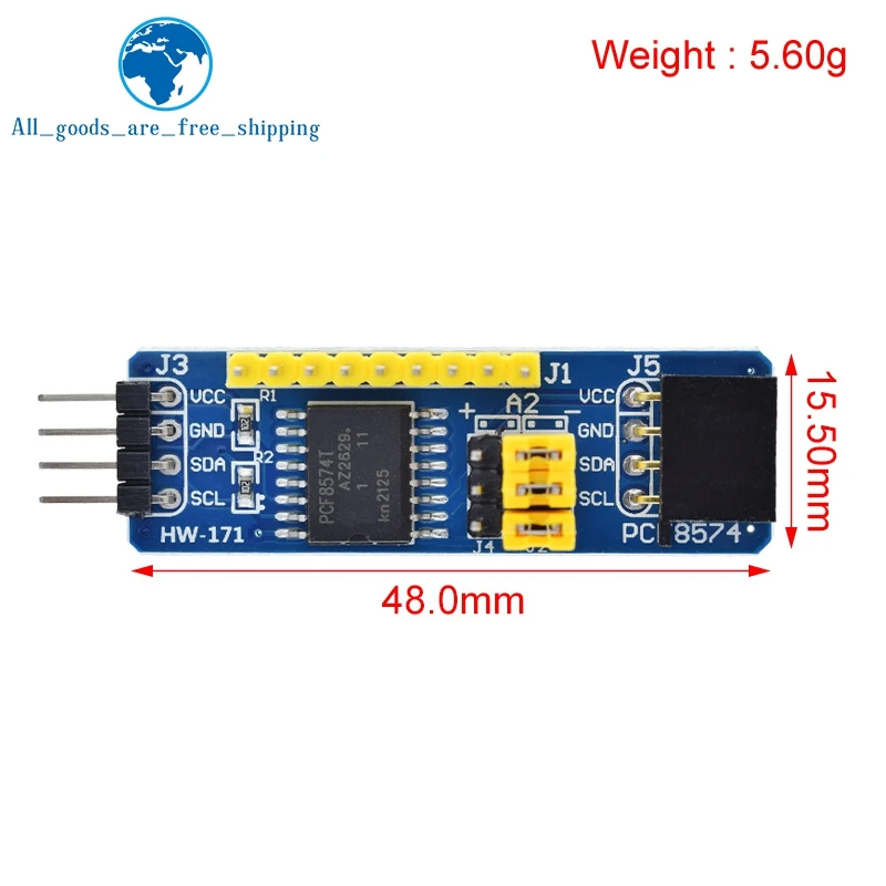 TZT PCF8574 IO Expansion Board I/O Expander I2C-Bus Evaluation Development Module