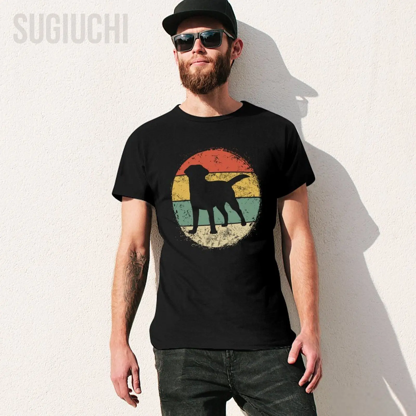 Men Circular Retro Labrador Retriever Owner Golden Black Lab Dad Mom Tshirt Tees T Shirts Women Boys 100% Cotton T-Shirt Unisex