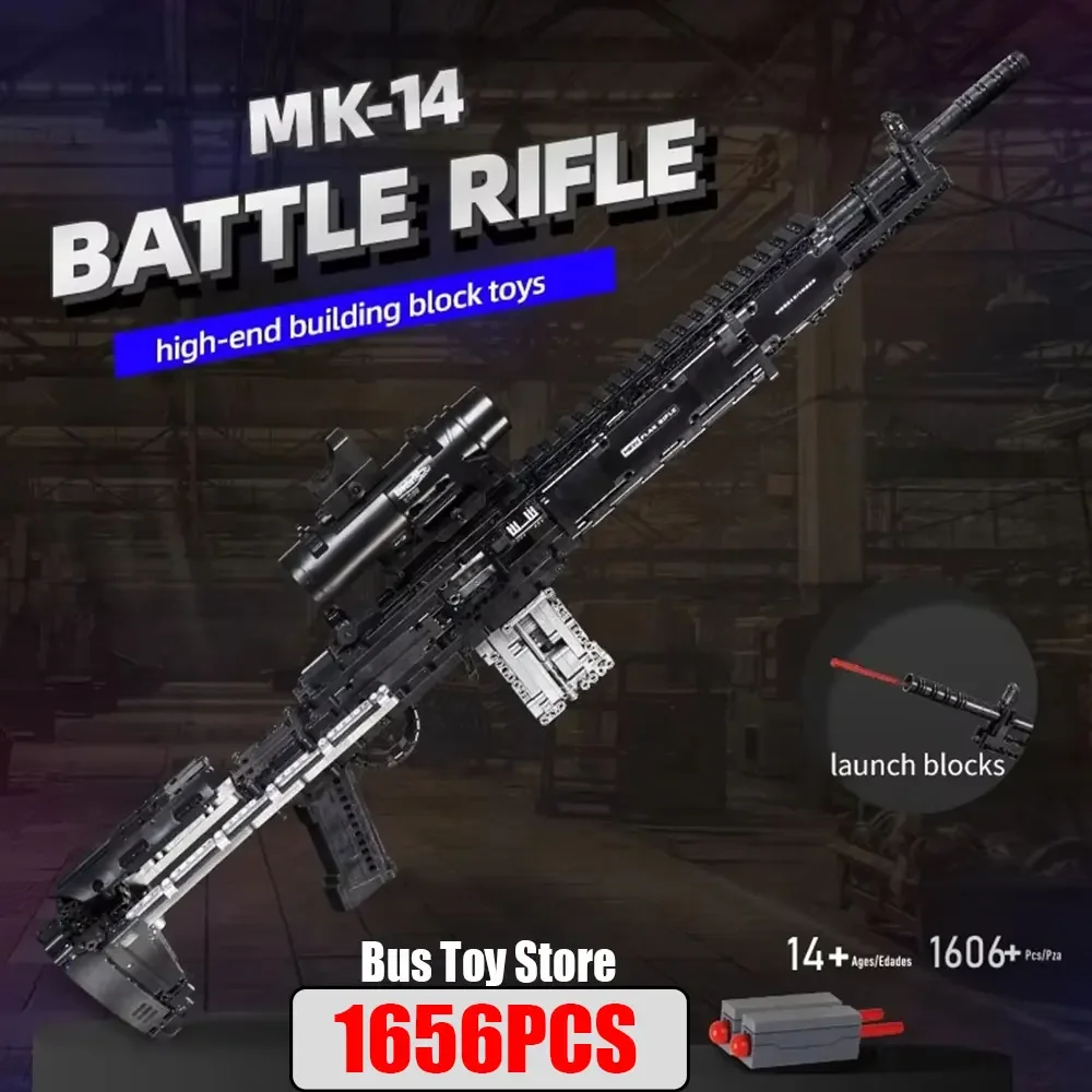 

Ww2 Military Gun MK14 Battle Rifle Simulation Gun Model Building Blocks Weapon Bricks Toys Set for Kids Gifts 14026