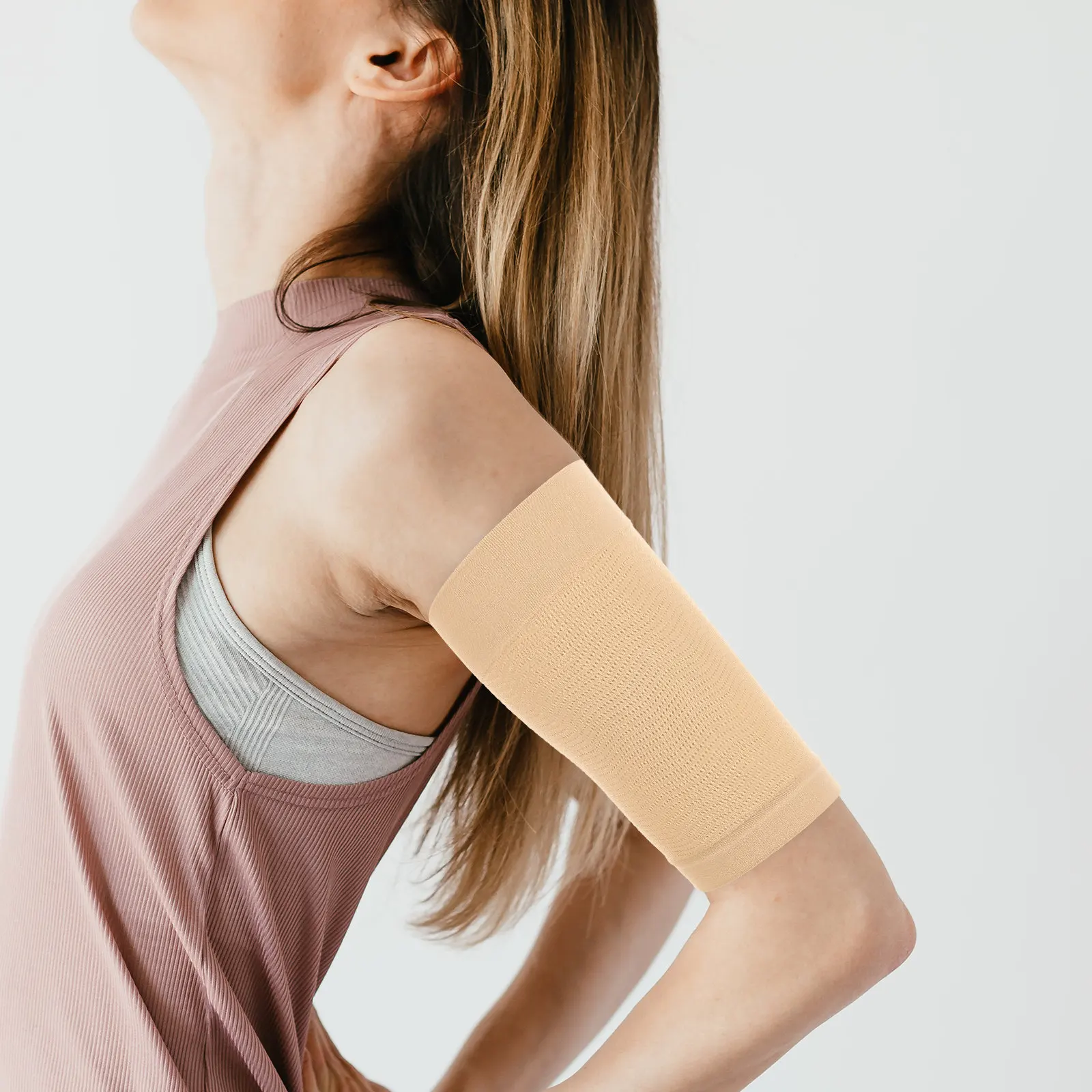 1Pair Arm Sleeves Elastic Compression Slimming Protective Upper Arm Shaper Sleeve for Fitness Workout Circulation Massage