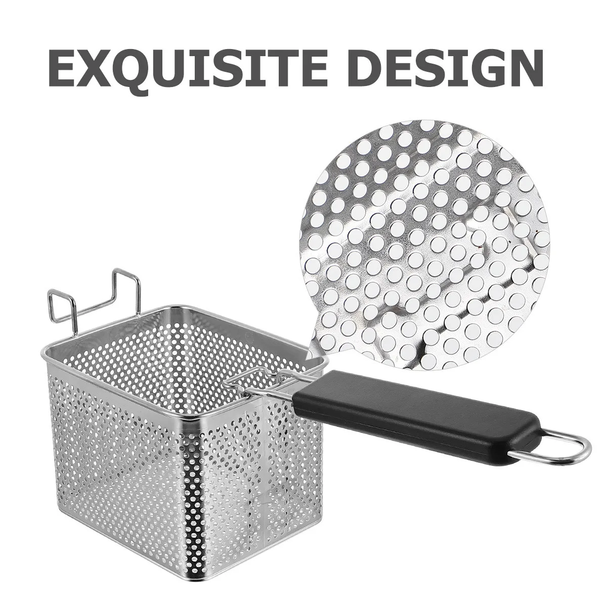 

Stainless Steel Fry Baskets Heavy Duty Food Grade Safe French Fries Chicken Prawns Restaurant Home Use Cooking Tool