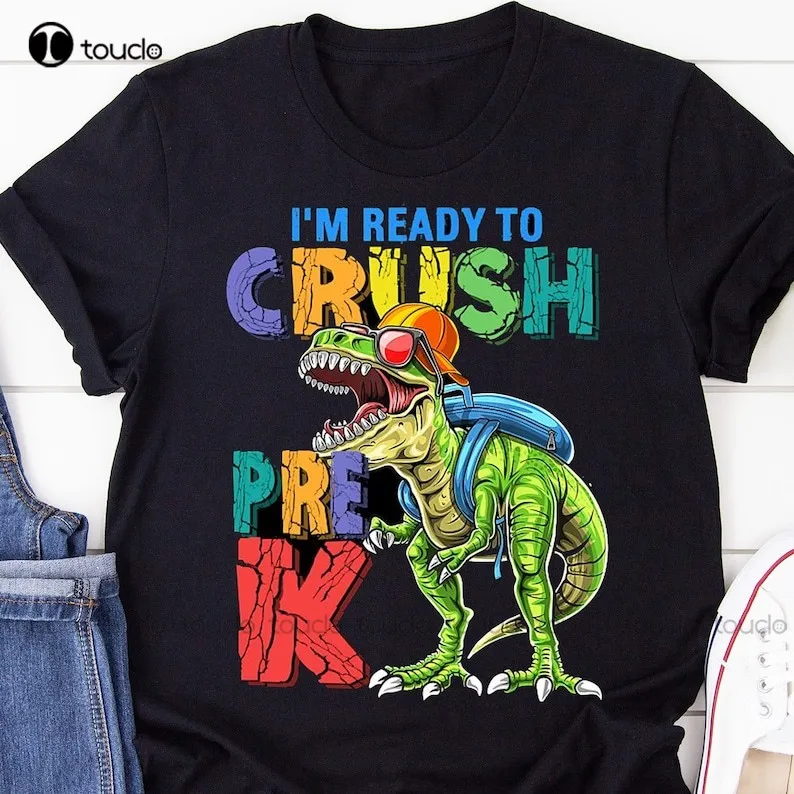 Dinosaur I'M Ready To Crush Pre-K Shirt Cute Dino Saurus Rex Back To School Shirt Dinosaur Toddler Boys T-Shirt Unisex Tshirt