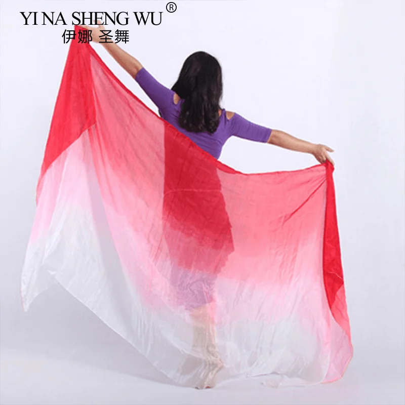 Real Silk Belly Dancing Veil Dance Performance Solid Color Light Texture Veil Women Dance Accessories Silk Scarf 250/270x114cm