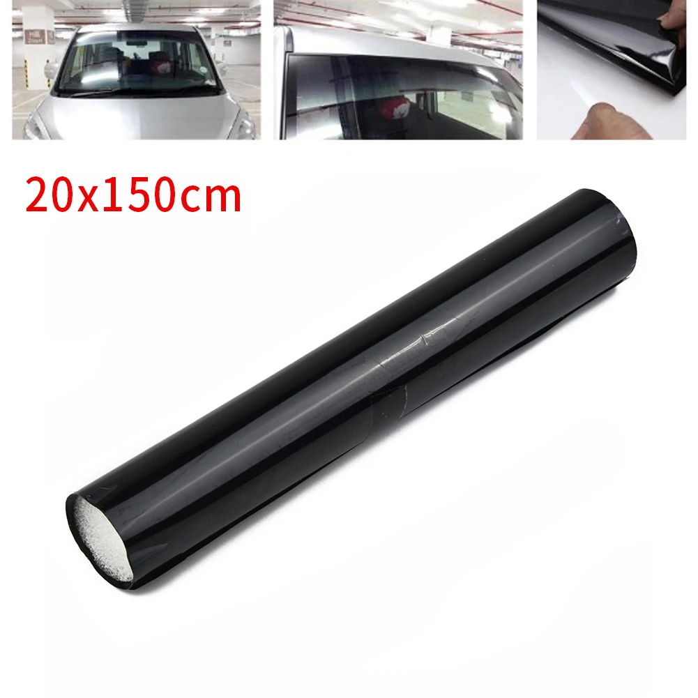 1Roll 20x150cm Black Car Window Tint Film Glass Sticker VLT 5% Sun Shade Window Tinting Solar UV Protection Foils Sticker Films