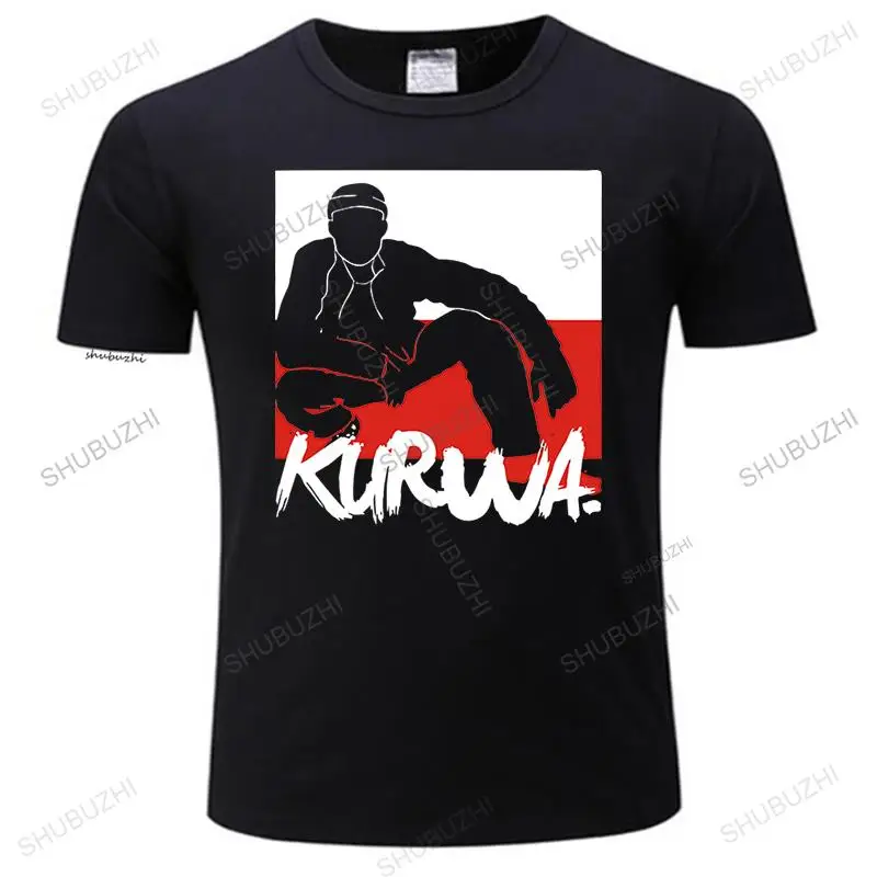 man Vintage print tshirs Funny Kurwa Flag For Poland tee shirt girl boy cotton Breathable Letter male female t shirt Popular