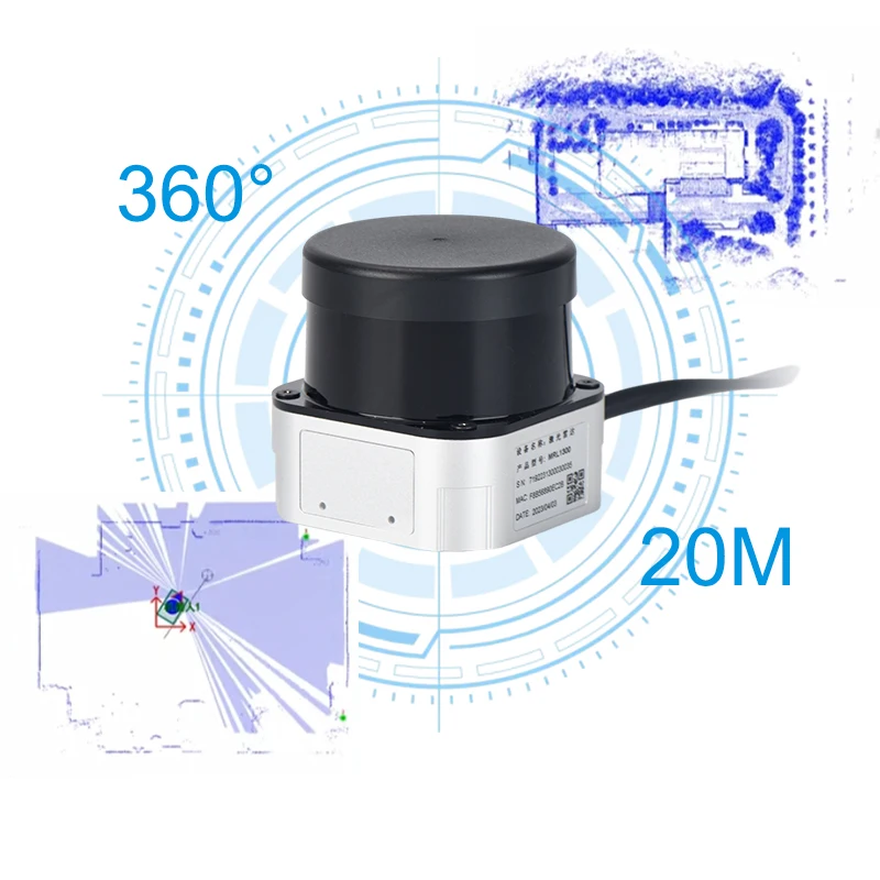 KC Robot MRL1300 Industrial Laser Ranging Radar 2D 40m TOF Lidar Obstacle Avoidance Wall Floor Screen 360 Lidar Sensor