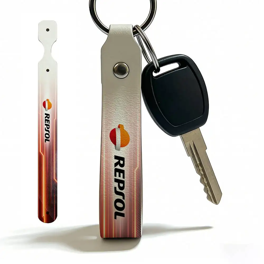 For Repsol Soft PU Leather Motorcycle Keychain Lightweight Key Holder For Scooter Racing