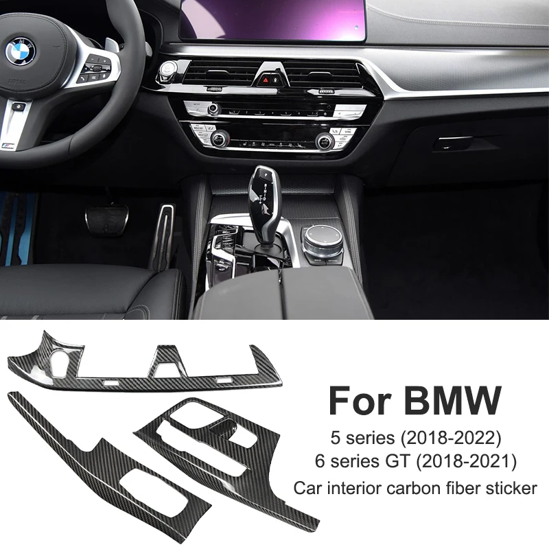 

For BMW 5 6 series G30 G31 G38 G32 GT 2018-2021 Car Dashboard Multimedia Gear Shift Panel Cover Sticker Modification Accessories