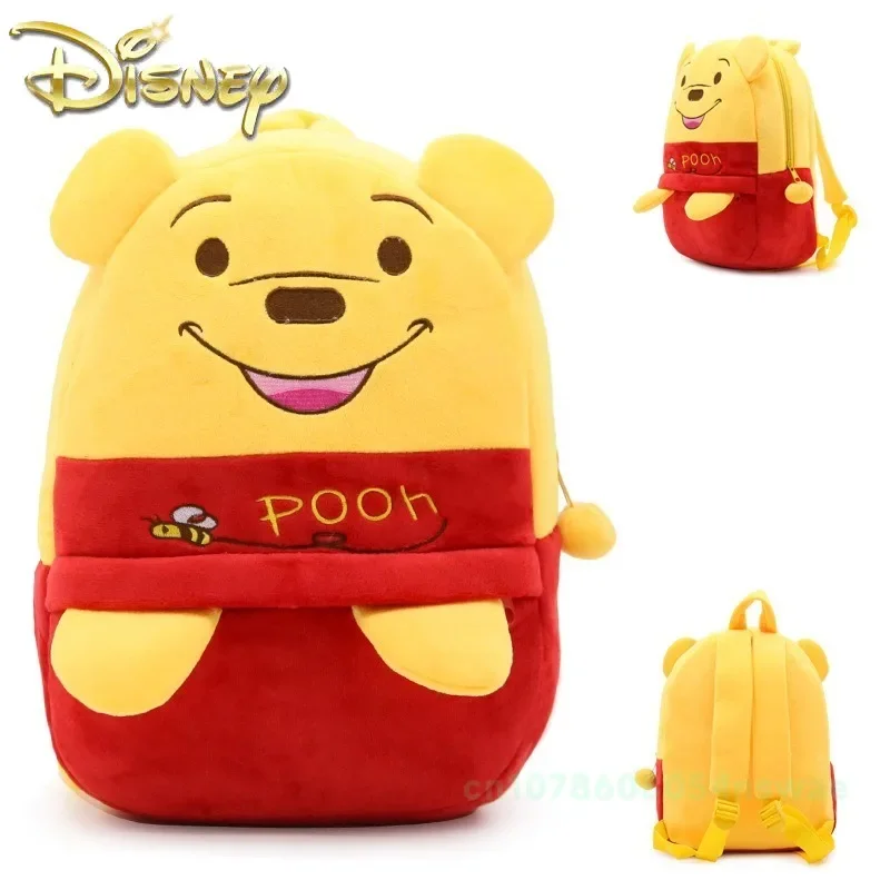 Disney Winnie The Pooh New Mini Plush Backpack Cartoon Children Plush Schoolbag 3D Fashion Kindergarten Backpack High Quality