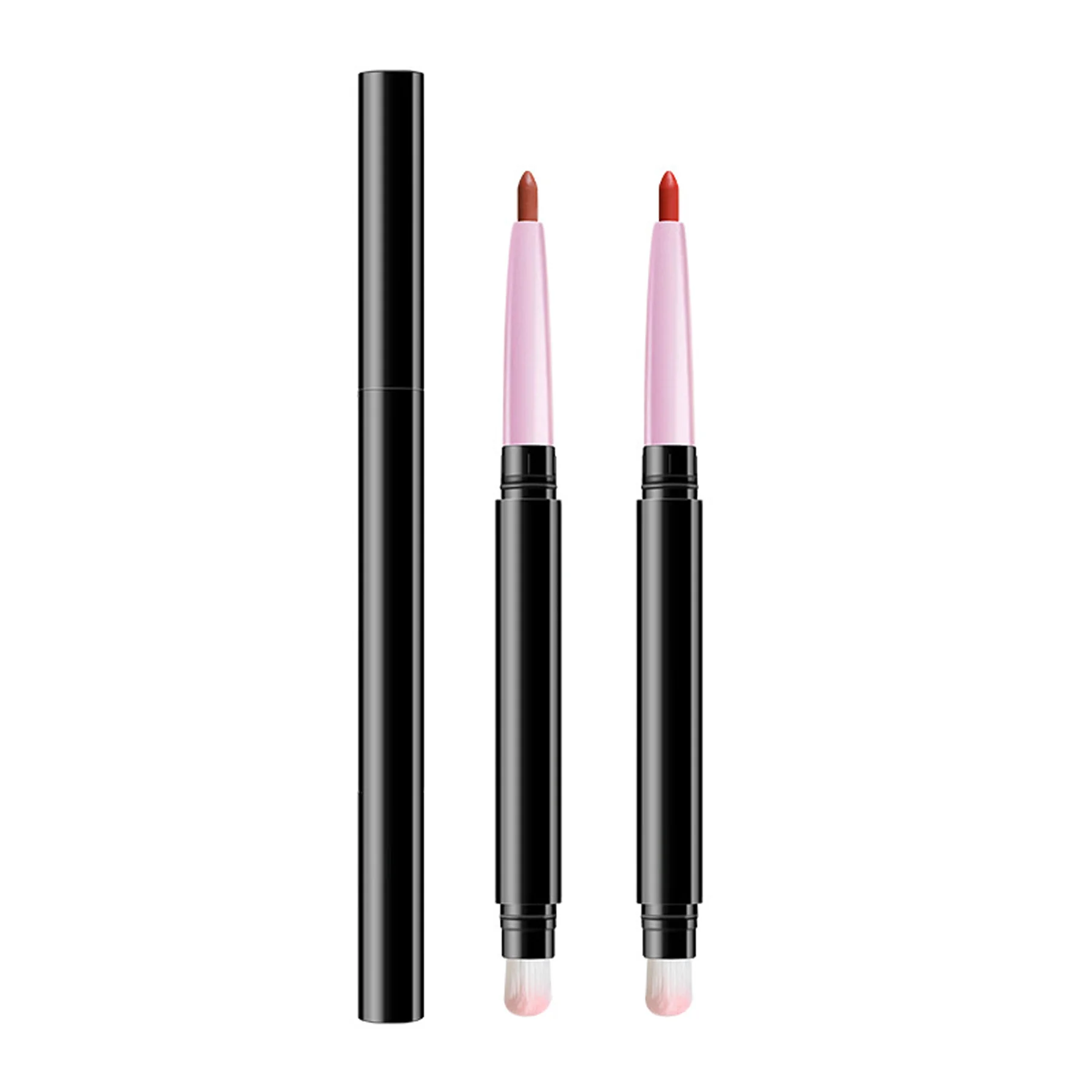 Double lip liner Waterproof long-lasting non-stick glass Lip brush Lip pencil Smudge brush accurately delineate lips