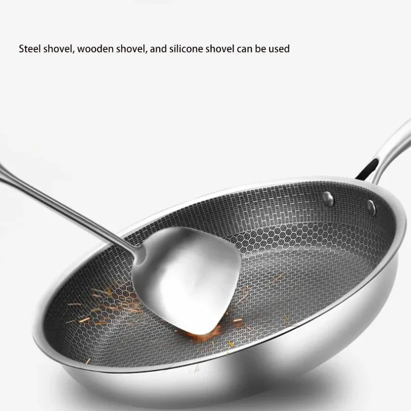 Stainless Steel Material Frying Pan Non-stick Pot Cookware 2 Sizes Choose Fried Steak Pot Saucepan Honeycomb Kitchenware