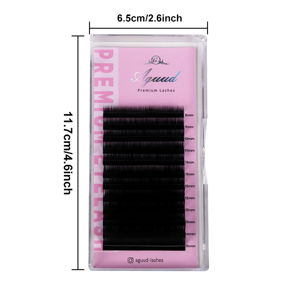 AGUUD L/M Curl 8-15mm Handgefertigte Faux-Mink Einzelwimpernverlängerung Natürliche Weiche L-förmige Falsche Wimpern Make-up Cilios – Detail 11