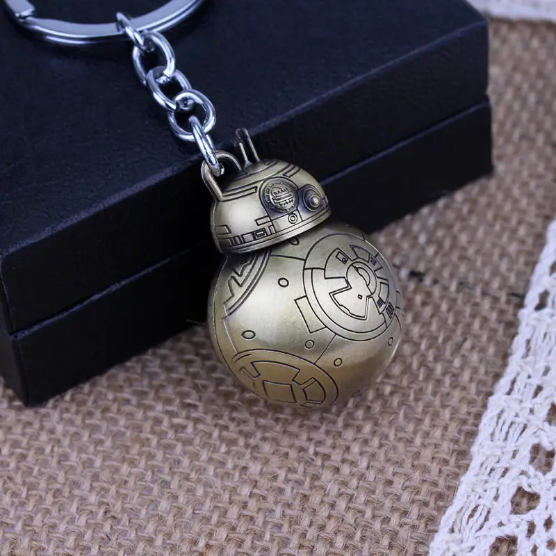 الحرب ستار روبوت BB-8 سلسلة المفاتيح BB8 ثلاثية الأبعاد القوة يوقظ سبيكة حلقة رئيسية للرجال المشجعين فيلم مجوهرات هدية Llavero