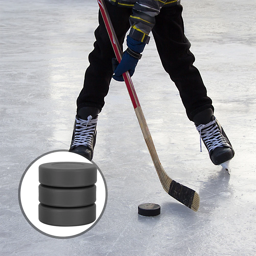 

3Pcs Training Ice Hockey Pucks Realistic Glide Performance Safe Practice Equipment for Beginners Kids Adults Hockey