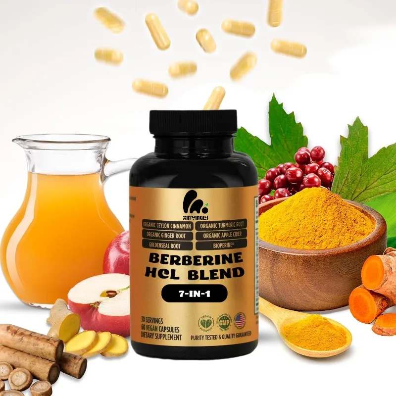 Berberine Hydrochloride Ceylon Cinnamon Turmeric Ginger Apple Vinegar Bioperine | 60 capsules