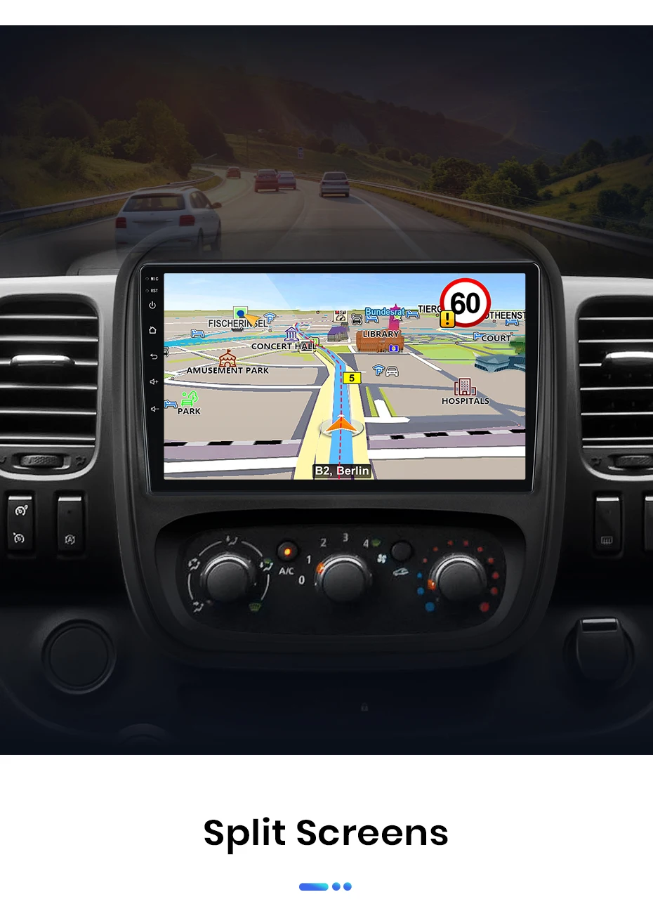 Junsun Autoradio für Renault Trafic 3 2014-2021 mit CarPlay, Android Auto, FM, RDS, DSP, BT, GPS-Navigation, SWC, HD IPS Touchscreen, Plug & Play Multimedia-Player, Freisprechfunktion, Original-Autostil-Haupteinheit – Detail 25