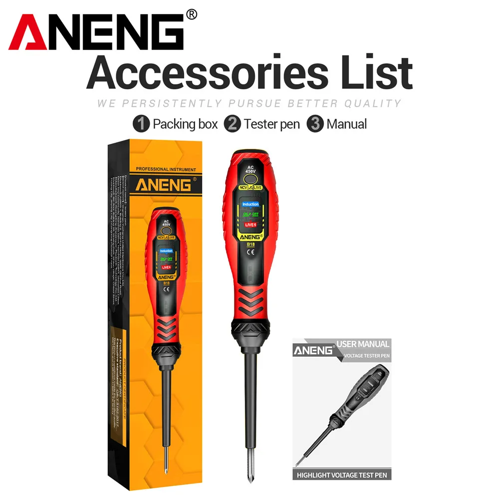 ANENG ST170 Klemmeter Digitale Multimeter Tester 500A AC Current AC/DC Voltage Capacitance Detector+B18 Highlight Voltage Test Pen Multi-functioneel Elektriekgereedschap