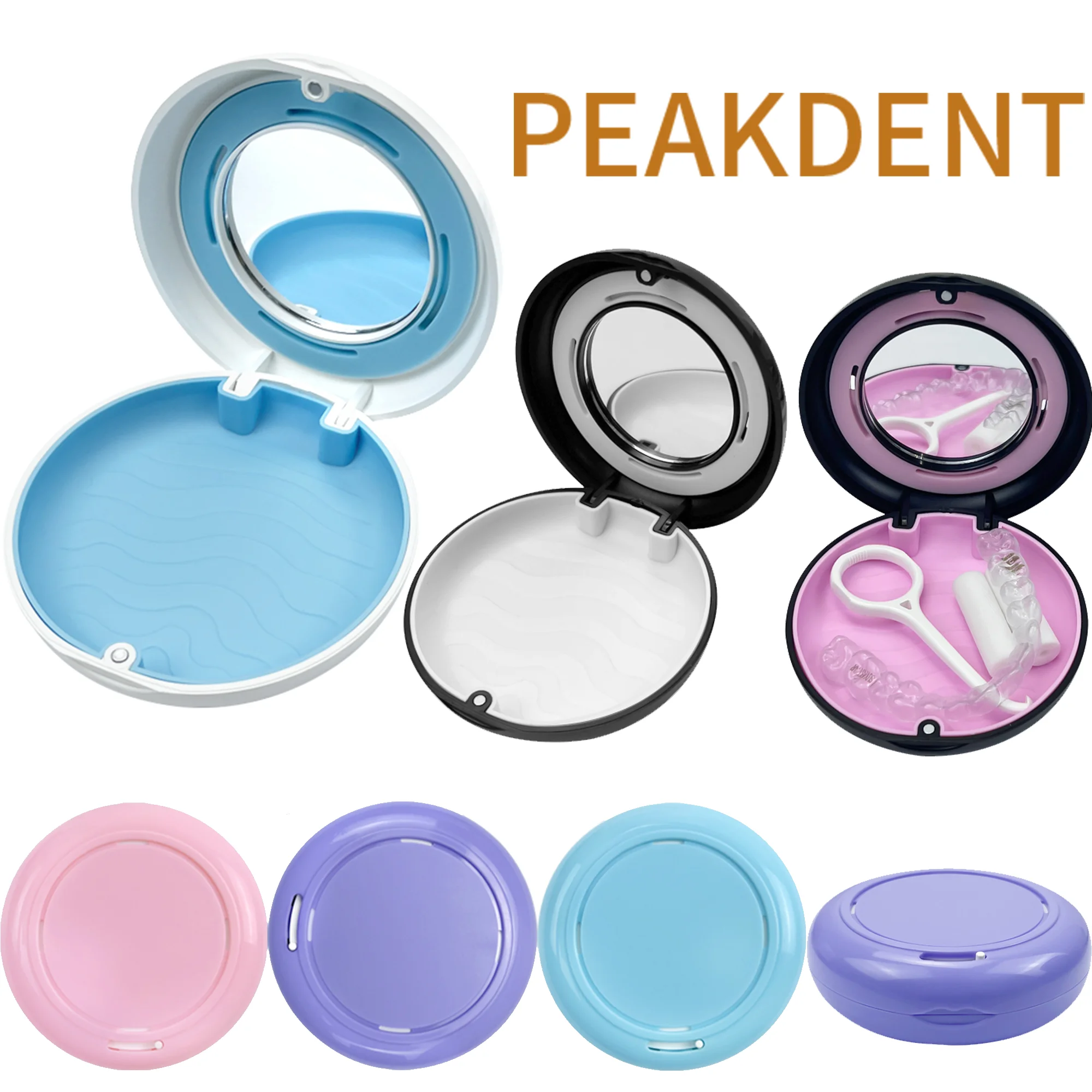 New Retainer Box Denture Storage Case Orthodontic Fake Teeth Mouth Guard Container Oral Hygiene Supplies With Fan Vent Holes