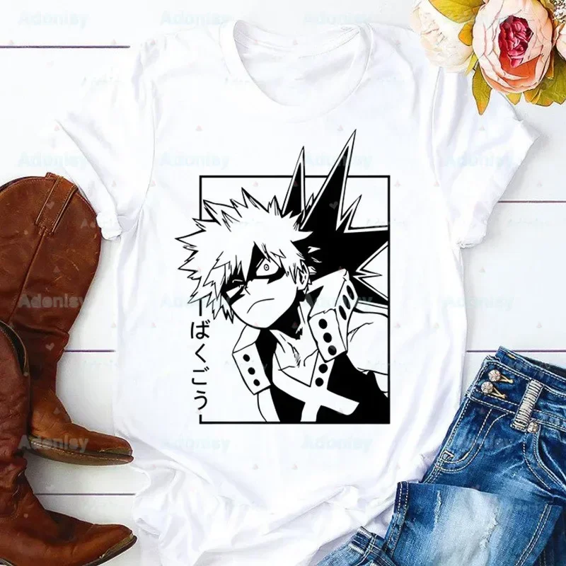 

My Hero Academia Summer Fashion Shirt Graphic Bakugou Anime T ShirtMan Tops Base O-neck Midoriya Izuku Tees Girls Tshirt