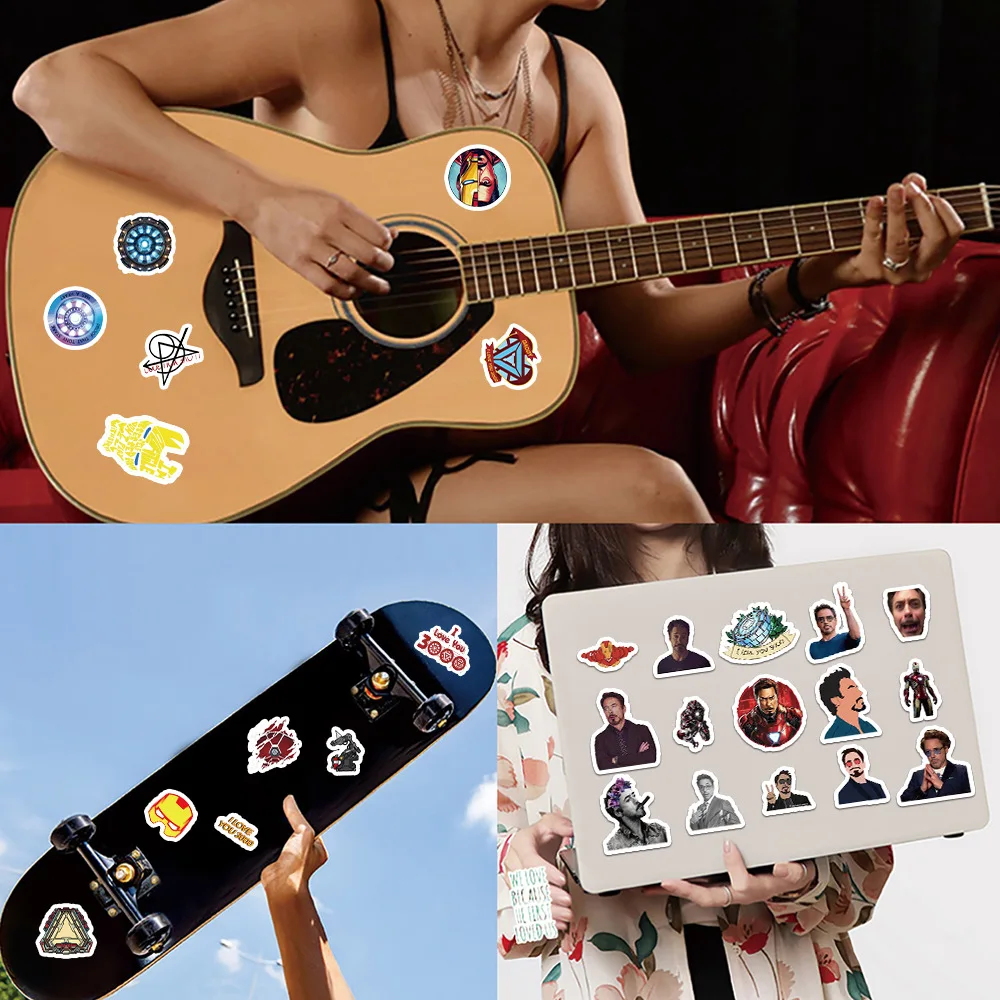 80 Stück Fotos Iron Man dekorative Notebook-Hülle Tablet Motorrad wasserdichte Aufkleber