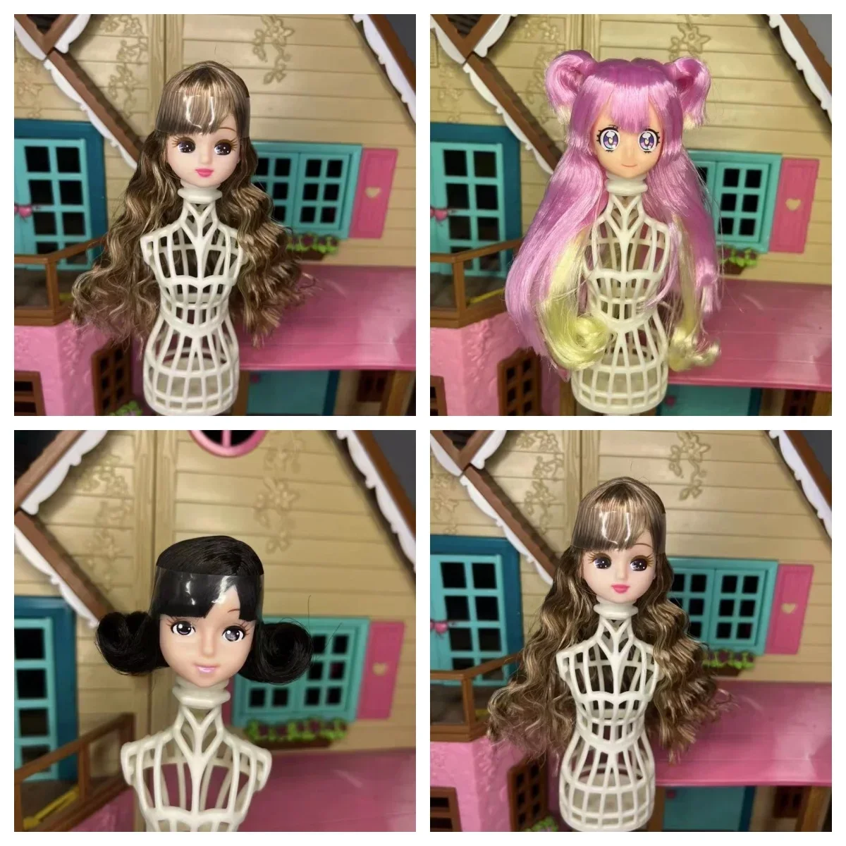 Kepala boneka DIY plastik lembut kualitas tinggi untuk mainan anak perempuan Licca 1/6 BJD boneka anak DIY 1:6 Aksesori boneka mainan anak