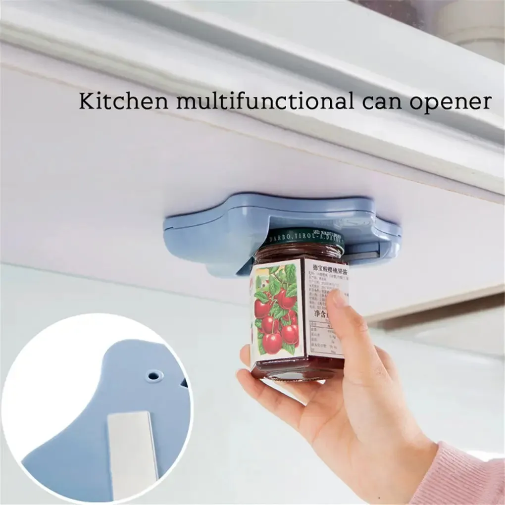 Jar Opener Under Cabinet Rotating Bottle Cap Opener Multi-function Universal V-shaped Lid Gripper Quick Opener Kitchen Gadget