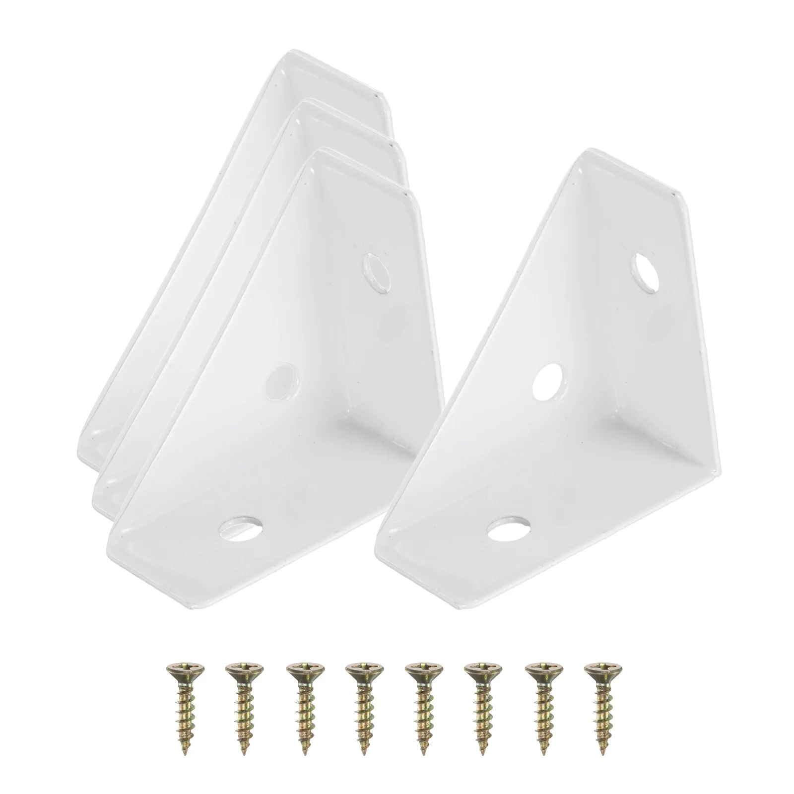 4Pcs Corner Brace Brackets 38mm x 38mm/66mm x 66mm Carbon Steel Triangle Corner Braces Angle Joining Support with Screws