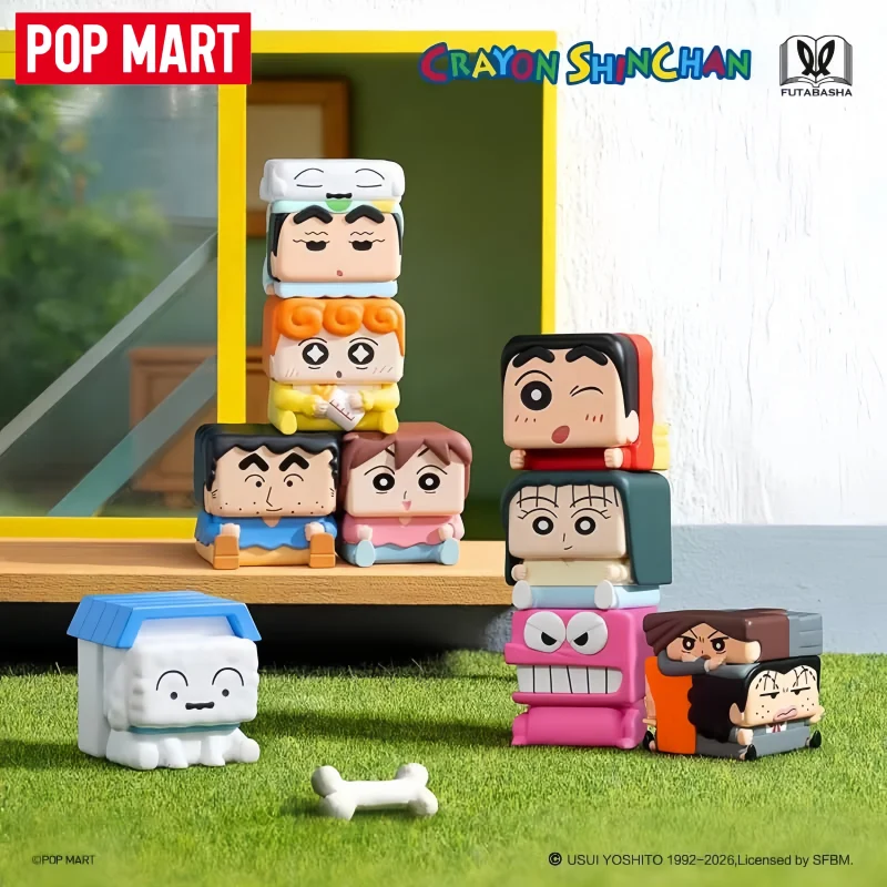 

New POP MART Crayon Shin Chan POP CUBE 1-2-3 Series Blind Box anime Figure Cartoon decor Collectible Magnetic Model Toy Gift