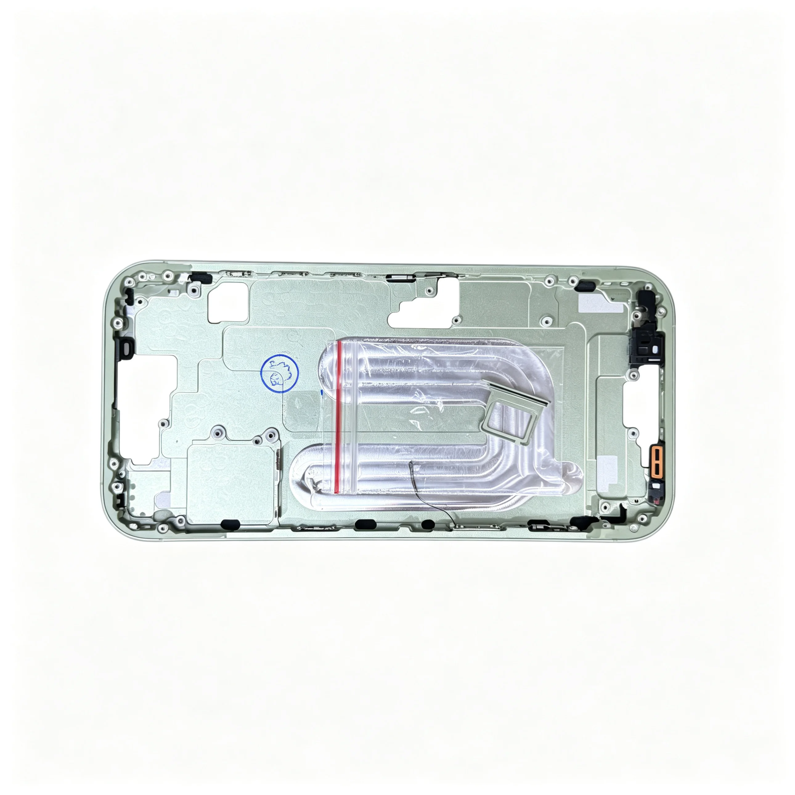 replacement-middle-frame-for-iphone-17-with-camera-button-side-keys-flex-cable-pre-installed-screen-buckles-no-back-glass