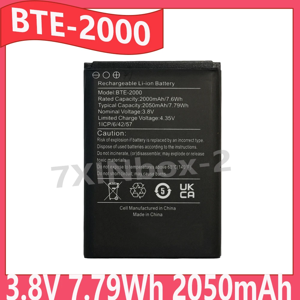 BTE-2000 3.8V 7.79Wh 2050mAh Battery For CAT S22 Rugged Mobile Flip Phone Batteries