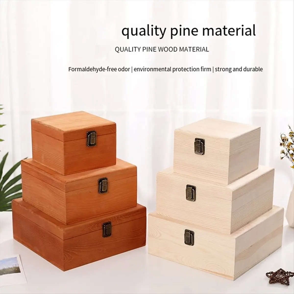 Just- Wooden Storage Box Gift Box Wedding Candy Box Flip Gift Box Bridesmaid Gift Box Wood Color