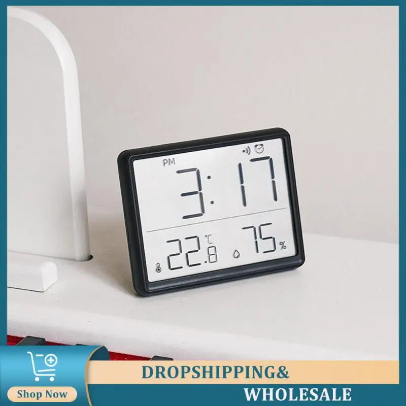 Digital Clock Elegant Design Temperature Display Convenient Modern Time Display Wall-mountable Digital Clock Safe And Practical