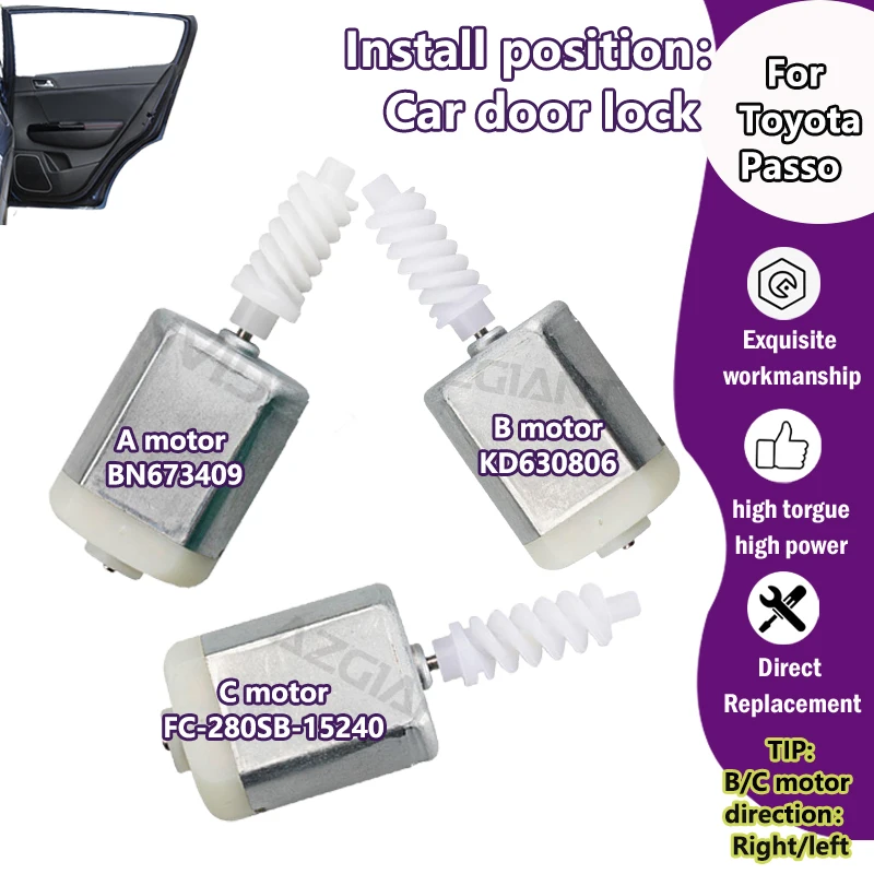 

FC-280SB-15240/KD630806/BN673409 Car centre door lock 12V DC micro carbon brush motor For Toyota Passo 2004-2010-2015/2016-22