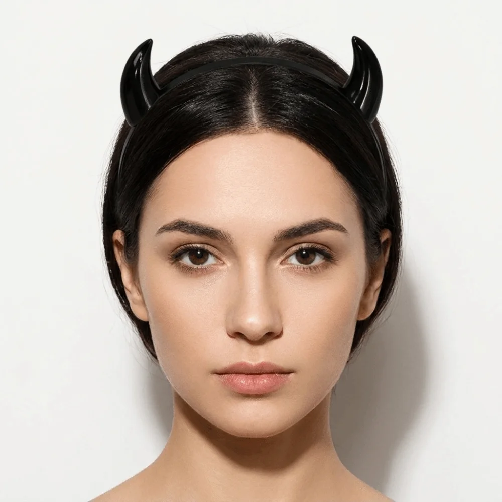 Hair Accessories Animal Devil Horn Hairband Resin Glossy Ox Horn Hair Clips Hair Hoop Alligator-clip Anime Headband Cosplayers