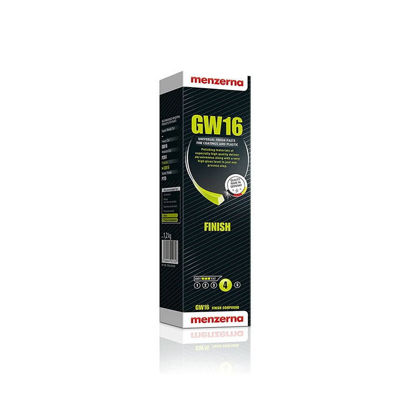 Menzerna GW16 Compuesto de pulido de joyería sólido Acabado beige de alto brillo para metales preciosos Acero inoxidable, acrílico y pintura