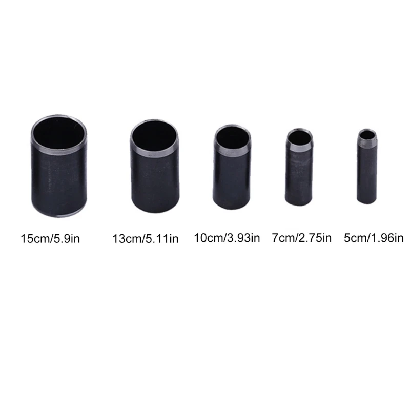F92B 5pcs Strumento punzonatura cavo Strumento rotondo fori punzonatura set per pelle