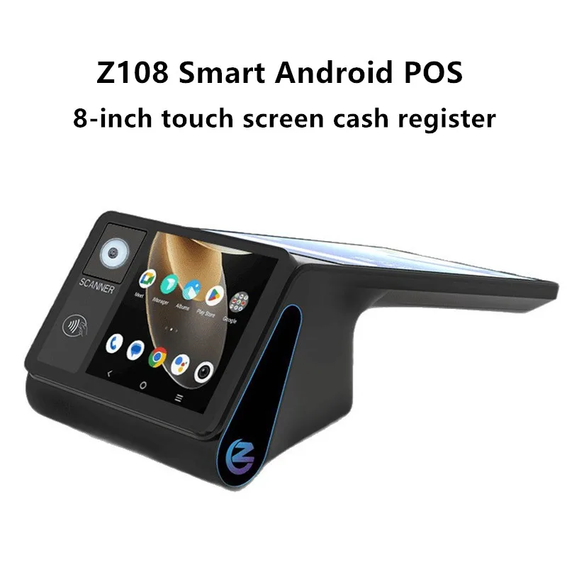 

Z108 Android 14 dual screen desktop POS machine with 8-inch touch display NFC scanner 58/80mm thermal printer POS terminal