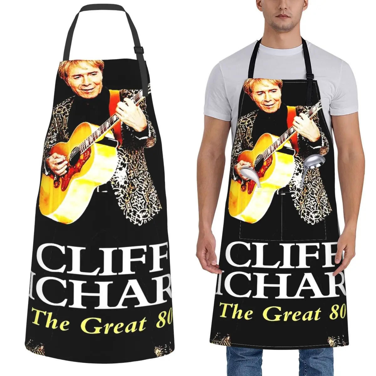 

Американская легенда, певица, автор песен, актор Клиф, Ричард, фартук шеф-повара, кухня, столбик, кухонный передник для женщин и мужчин, живопись