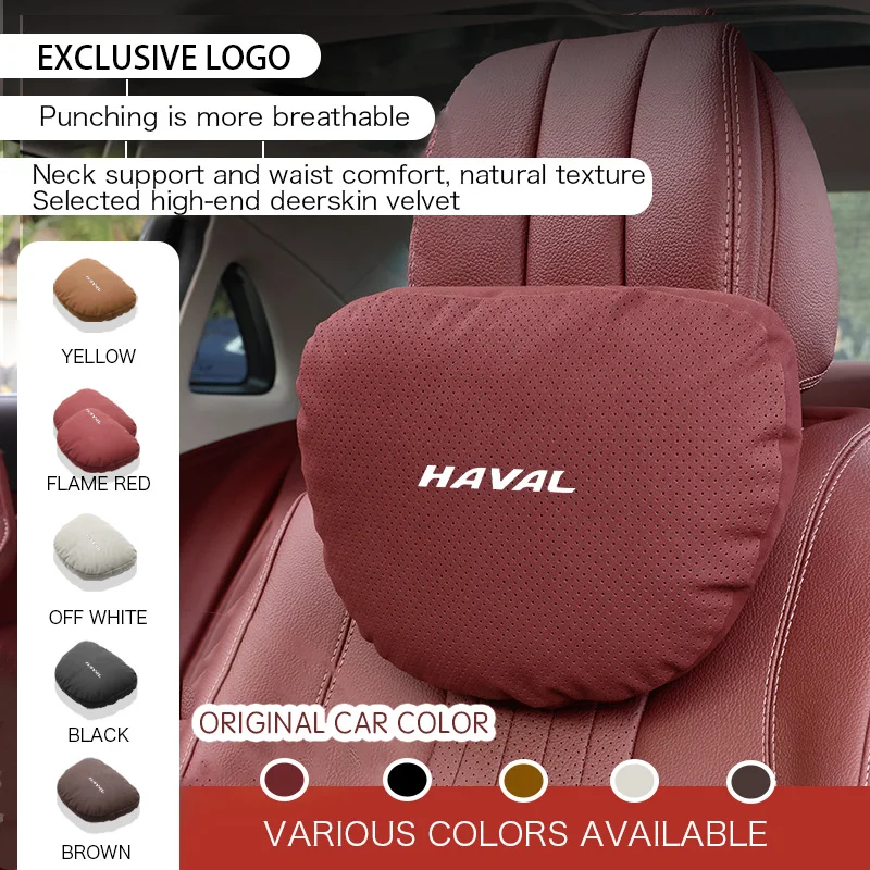 

Car Headrest Lumbar Support Pillow Spine Neck Pillow Seat For GREAT WALL HAVAL H6 F7 M6 F7X Jolion H9 Plus 2024 Accessories Logo