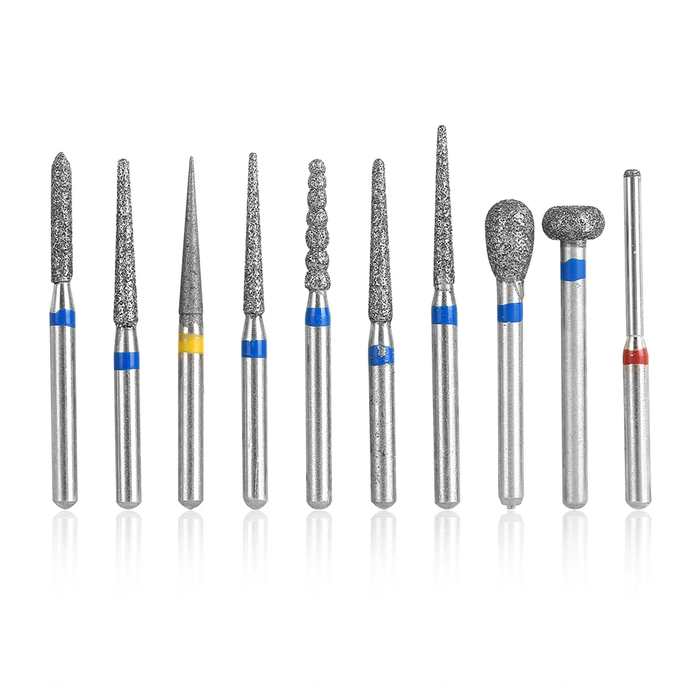 10 Stuks 3 Kleuren Roestvrij Staal Tandheelkundige Hoge Snelheid Bur Diamant Polijsten Tand Voorbereiding Bur Tandheelkundige Apparatuur Dentisit Tools