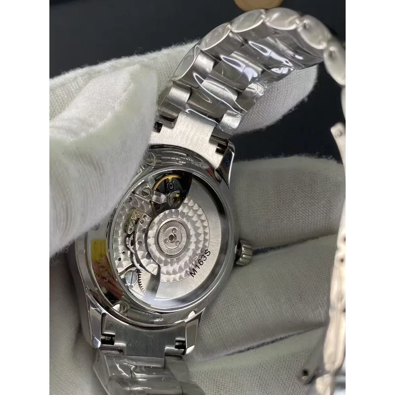 ساعة رجالية ميكانيكية أوتوماتيكية بحزام فولاذي للأعمال متعددة الوظائف وتقويم الاستقرار في الغلاف الجوي وعرض الطاقة الحركية