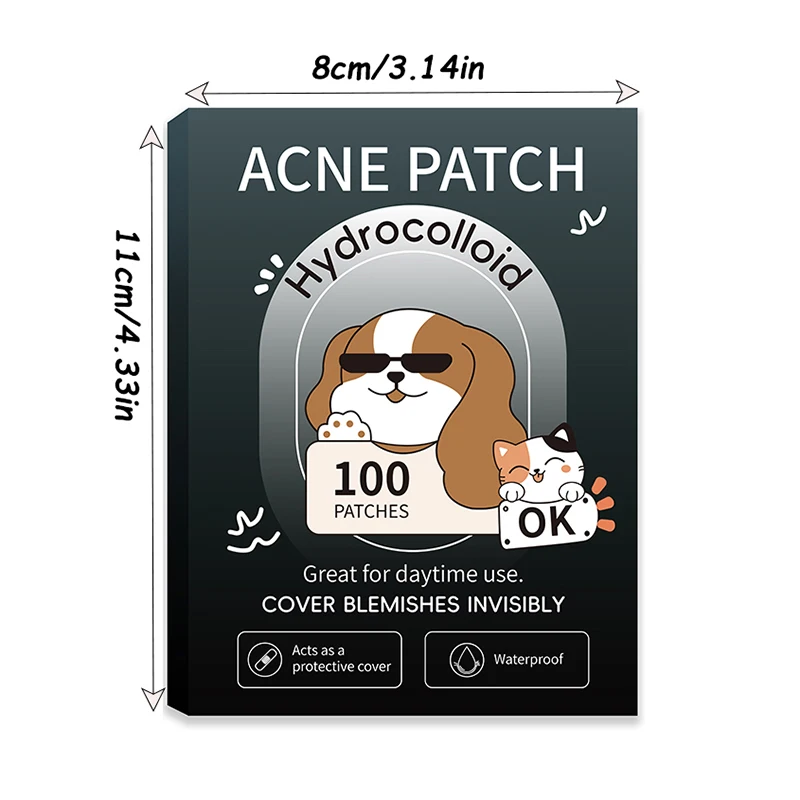 100pcs Cat Dog Face Skin Care Acne Pimple Patch Invisible Professional Removal