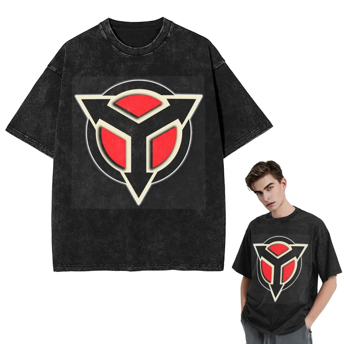 Helghan Empire Killzone Helghast Insignia Washed T Shirts Oversized Short Sleeve Hip Hop T-Shirt Streetwear Tops Tees for Men