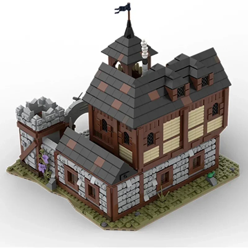 중세 모델 Moc 빌딩 벽돌 클래식 보병 기숙사 기술 모듈러 블록 선물 크리스마스 장난감 DIY 세트 조립