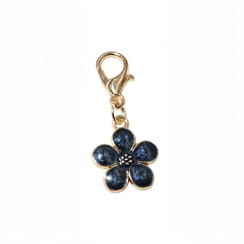 10pcs Lobster Clasp with Enamel Flower Charms