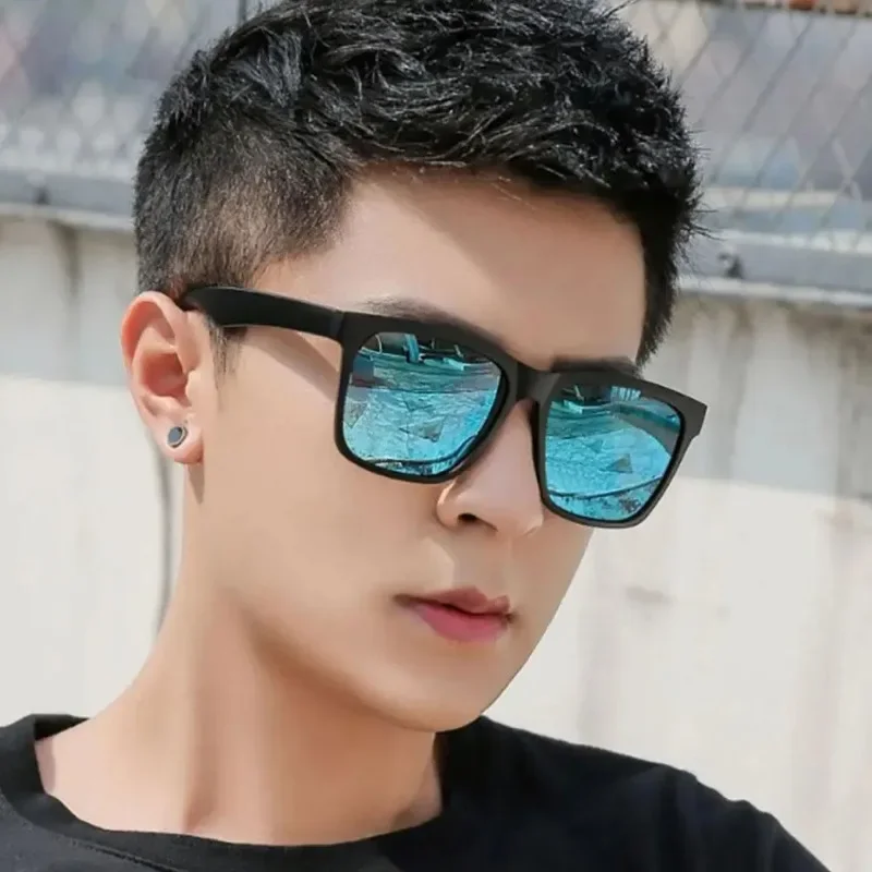 New Large Retro Square Frame Sunglasses Fashion Sun Glasses Men Driving Fishing And Riding Eyewear UV400 Sun Glasses