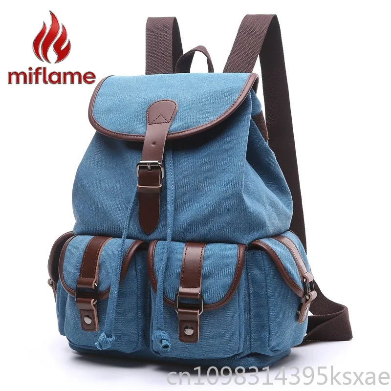 

Женский рюкзак из ткани канвас в корейском стиле, модный, однотонный, с множеством карманов, для путешествий, школы и повседневного использования