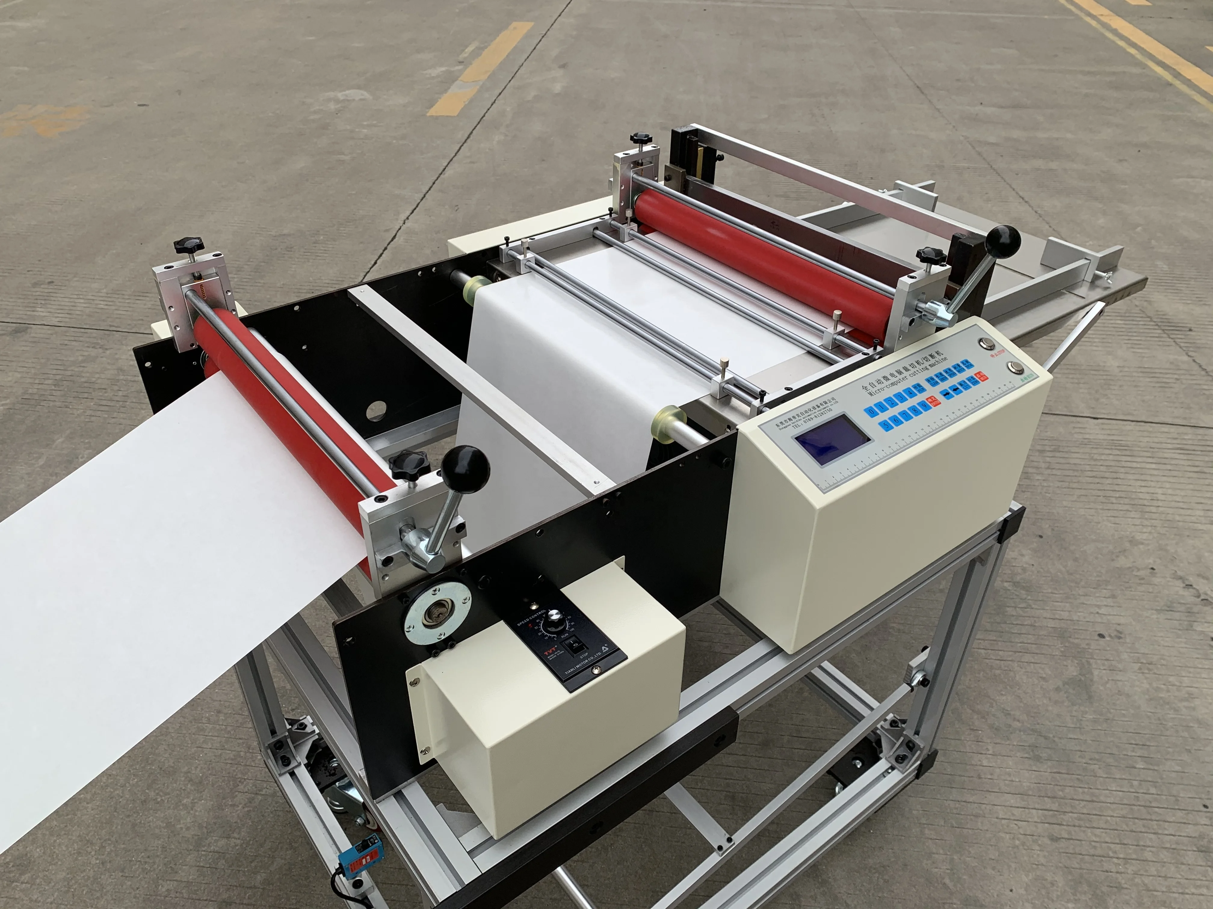 400mm Feeding Width Self-adhesive Sticker Roll to Sheet Cutting Machine/Printed Label Cutting Machine With Eye Mark Sensor